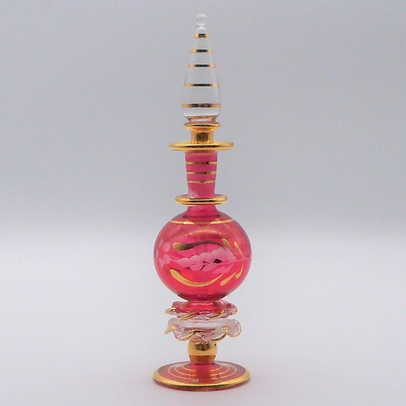 unknown Other - Vintage Cranberry Glass Perfume Bottle